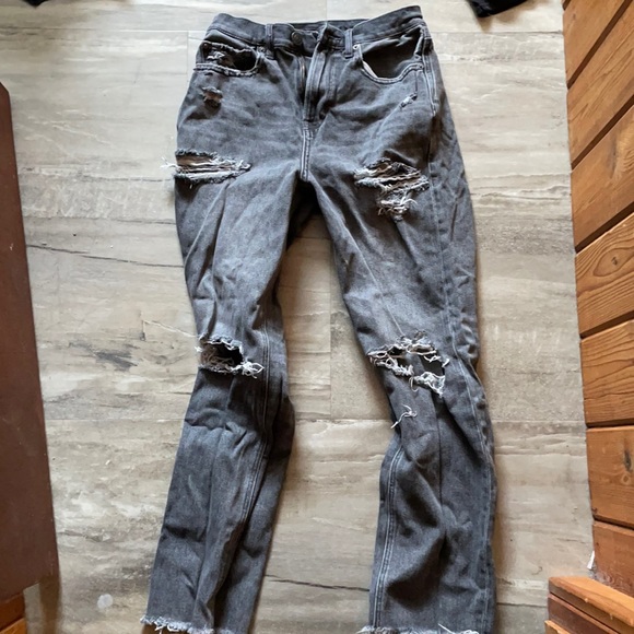 American Eagle black distress jeans - Picture 1 of 3
